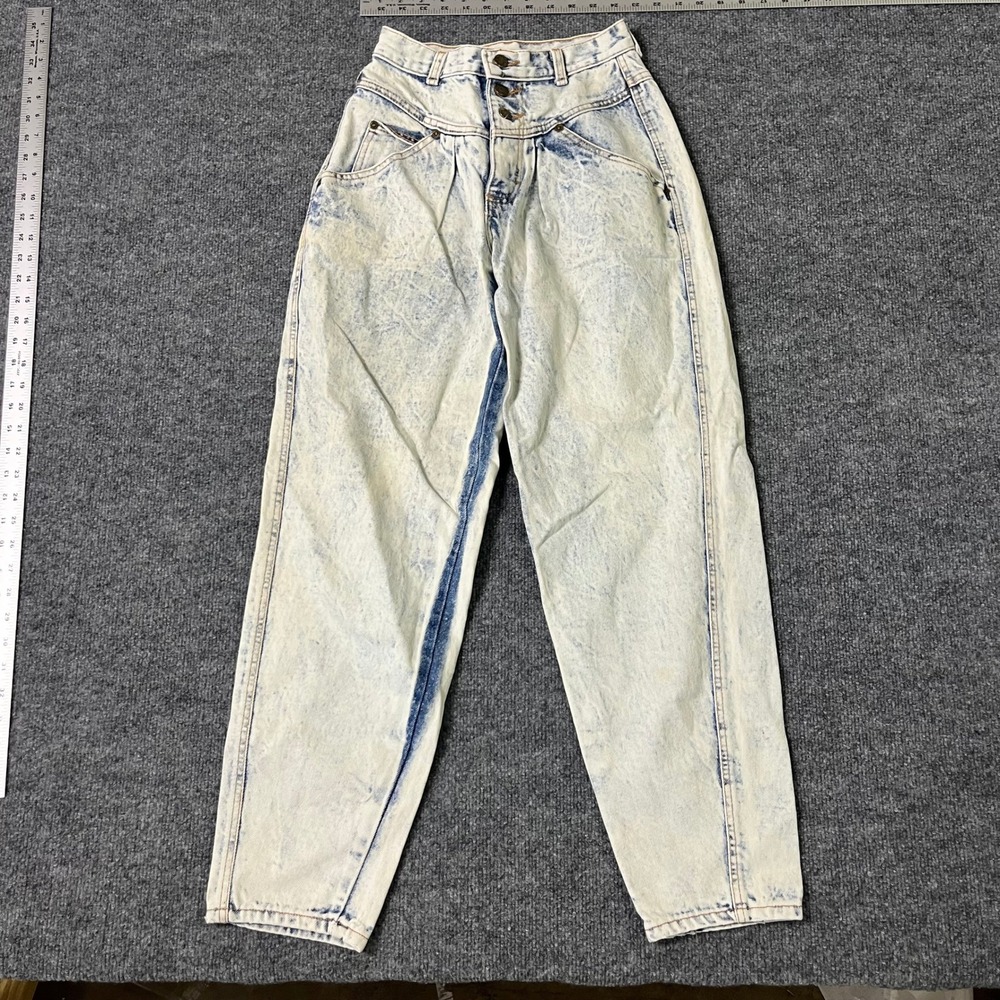 Zena Jeans Womens Size 6 Acid Wash High Waisted Mom Tapered Leg Denim USA Made